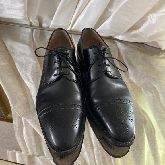 Santoni black Oxfords 8 D pre owned. main image 11